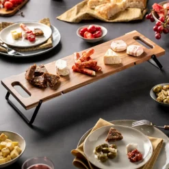 CASA ACACIA LUX Planche à Servir /table Noir, Naturel* Plats À Servir