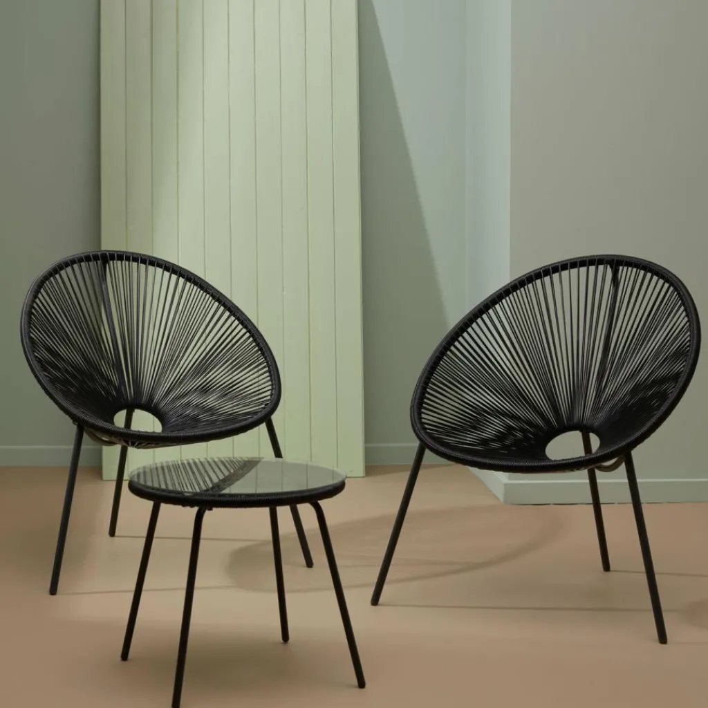 CASA ACAPULCO Salon De Jardin Noir* Salon De Jardin