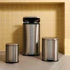 CASA ADELE Poubelle à Pédale 30l Argent* Poubelles De Cuisine|Poubelles