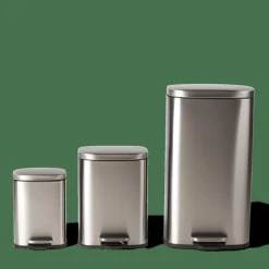 CASA ADELE Poubelle à Pédale 30l Argent* Poubelles De Cuisine|Poubelles