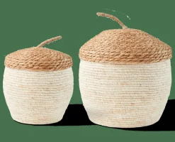 CASA ALVIN Panier De Rangement Avec Couvercle Brun, Naturel* Automne