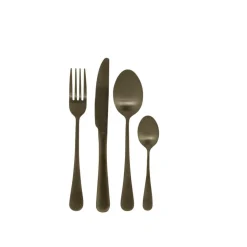 CASA AXELLE Couverts 16 Pièces Noir* Ménagères