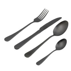 CASA AXELLE Couverts 16 Pièces Noir* Ménagères