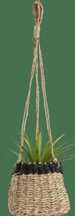 CASA BAKU Pot à Suspendre Noir, Naturel* Porte-Plantes À Suspendre