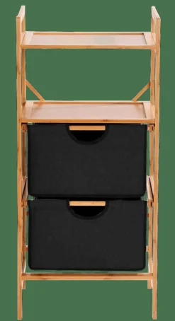 CASA BAMBOO Armoire à 2 Tiroirs Noir, Naturel* Commodes