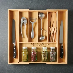 CASA BAMBOO Organisateur Tiroir Escamotable Naturel* Paniers Tiroirs