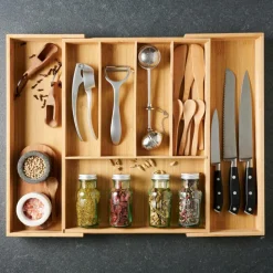 CASA BAMBOO Organisateur Tiroir Escamotable Naturel* Paniers Tiroirs