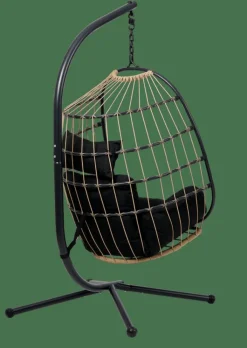 CASA BAZAI Chaise Suspendue Avec Support Noir* Chaises Suspendues