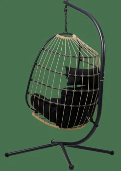 CASA BAZAI Chaise Suspendue Avec Support Noir* Chaises Suspendues