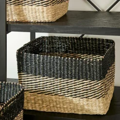 CASA BOBO Panier Tiroir Noir, Naturel* Paniers Tiroirs