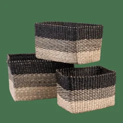 CASA BOBO Panier Tiroir Noir, Naturel* Paniers Tiroirs