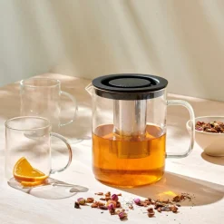 CASA CHAI Théière 1,5 L Noir, Transparent* Accessoires Thé