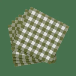 CASA CHECK GREEN Set De 20 Serviettes Vert* Serviettes