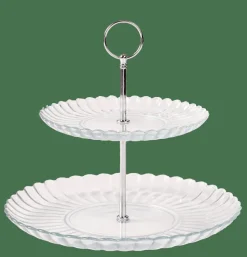 CASA DAHLITA Plat à Servir Avec 2 Niveaux Transparent* Plats À Servir
