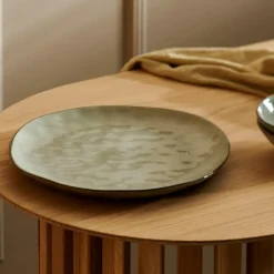 CASA EARTH LAGOON Assiette Plate Vert Clair* Assiettes