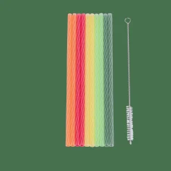 CASA ECO PARTY Pailles Avec Brosse Réutilisables Mélange De 5 Couleurs* Cocktail Accessoires