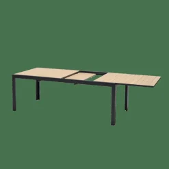 CASA ETHAN Table Extensible Noir, Naturel* Tables De Jardin