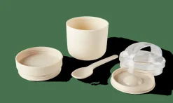 CASA FRESHMOOD Pot à Petit Déjeuner +cuillère 32cl Blanc, Brun, Vert* Boites A Lunch