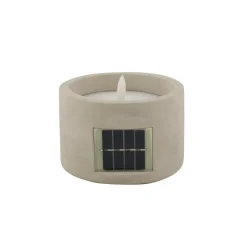 CASA FUEGO Bougie Solaire LED Gris Clair* Bougies Led|Éclairage Extérieur