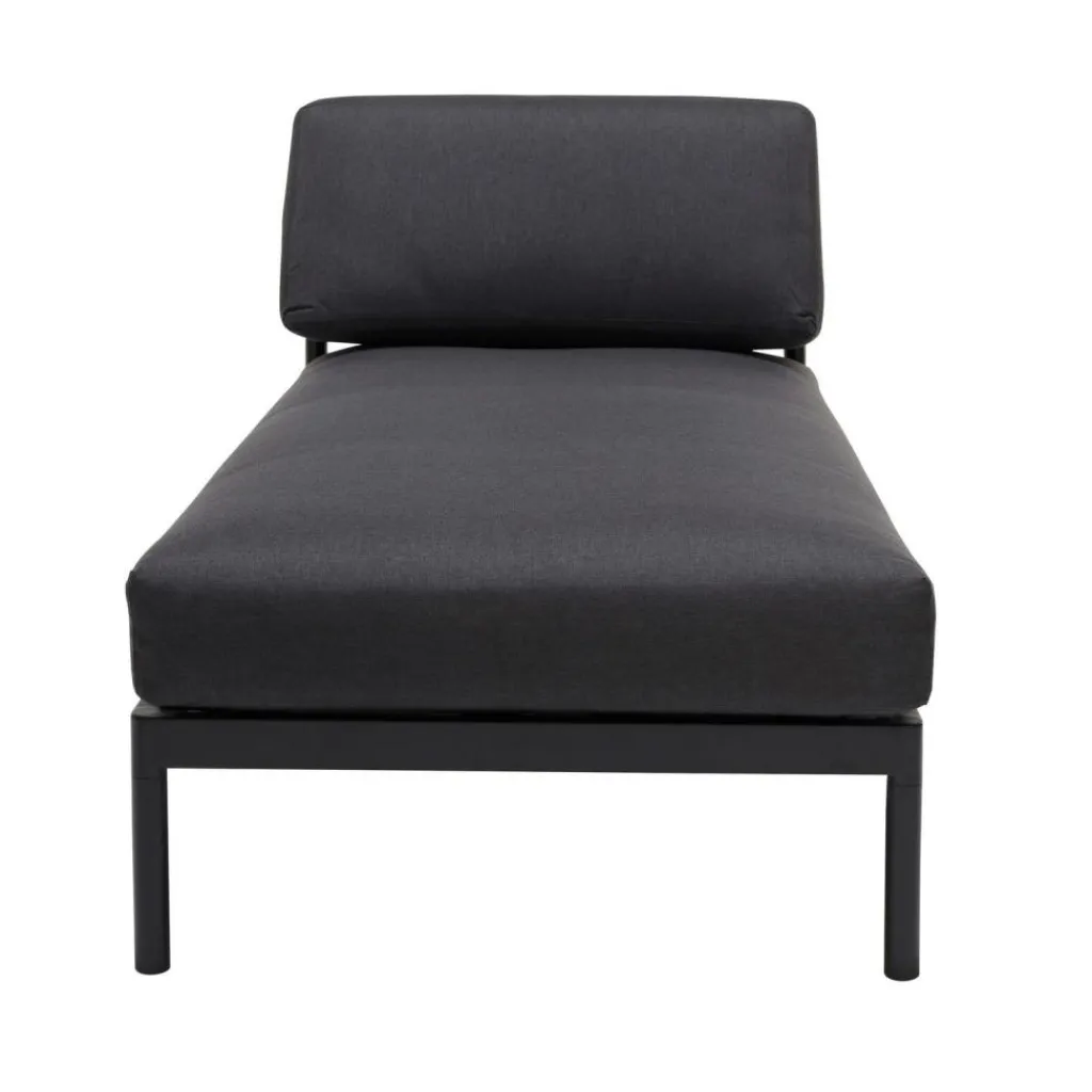 CASA HANNA Chaise Longue Teck Noir* Chaises Longues|Salon De Jardin
