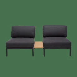 CASA HANNA Lounge Teck Fauteuil Noir* Salon De Jardin