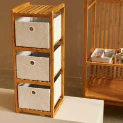 CASA HELGE Étagère 3 Tiroirs Naturel* Étagères