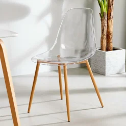 CASA ICE Chaise Salle à Manger Transparent, Naturel* Chaises De Salle À Manger
