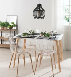 CASA ICE Chaise Salle à Manger Transparent, Naturel* Chaises De Salle À Manger