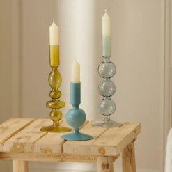 CASA ISA Bougeoir Opale Bleue Bleu* Bougeoirs