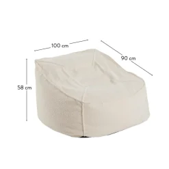 CASA JACKI Fauteuil Pouf Poire Blanc* Canapés