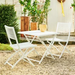 CASA JESSE Chaise Pliante Blanc, Beige* Chaises Bistrot|Chaises De Jardin