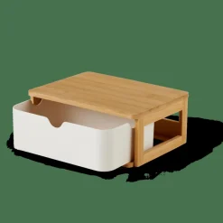 CASA KONDO Organisateur 1 Tiroir Blanc, Naturel* Accessoires Bureau