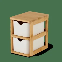 CASA KONDO Organisateur 2 Tiroirs Blanc, Naturel* Accessoires Bureau
