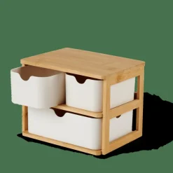CASA KONDO Organisateur 3 Tiroirs Blanc, Naturel* Accessoires Bureau