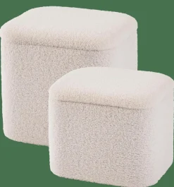 CASA LIAM Pouf Avec Rangement Blanc* Poufs De Rangement