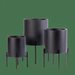 CASA LOUNGE Pot De Jardin Noir* Pots De Fleurs|Supports Pour Plantes