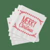 CASA MERRY CHRISTMAS Set De 20 Serviettes Rouge* Serviettes