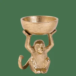 CASA MONKEY Support Bougie Chauffe-plat Doré* Porte-Bougies