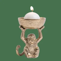 CASA MONKEY Support Bougie Chauffe-plat Doré* Porte-Bougies