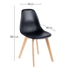 CASA NEW MATS Chaise De Salle à Manger Noir* Chaises De Salle À Manger