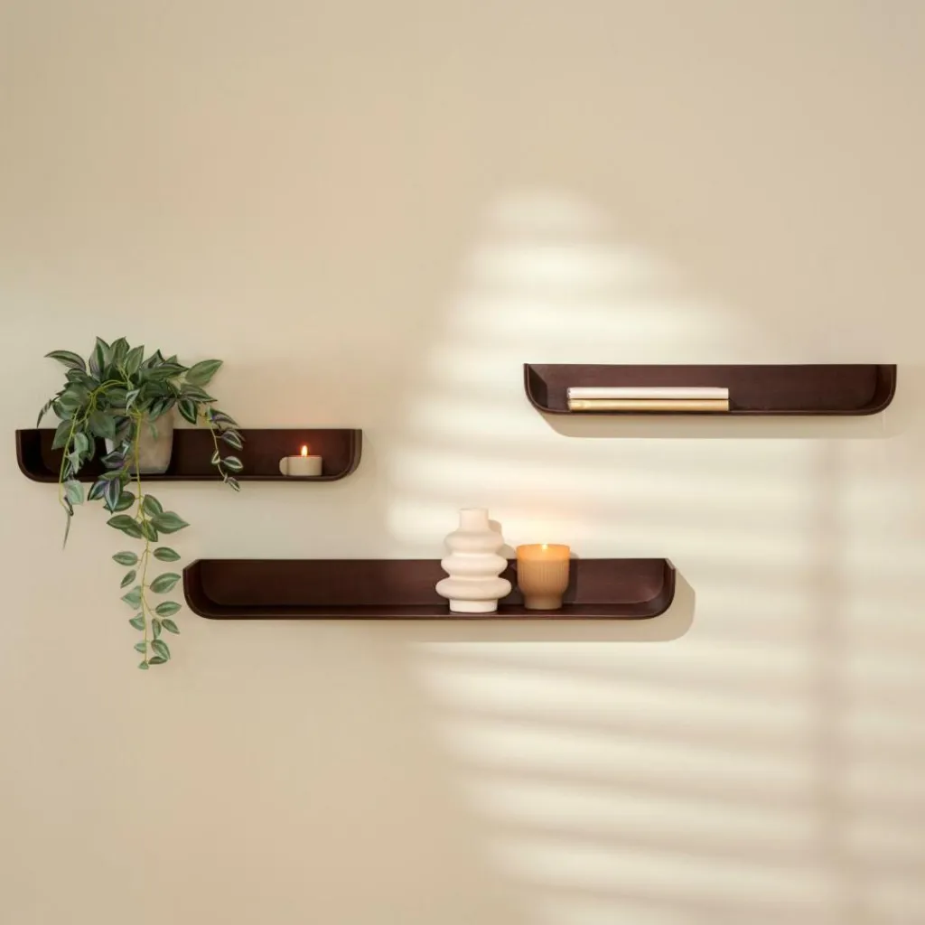 CASA NOMA Étagère à Suspendre S/3 Brun* Étagères Murales