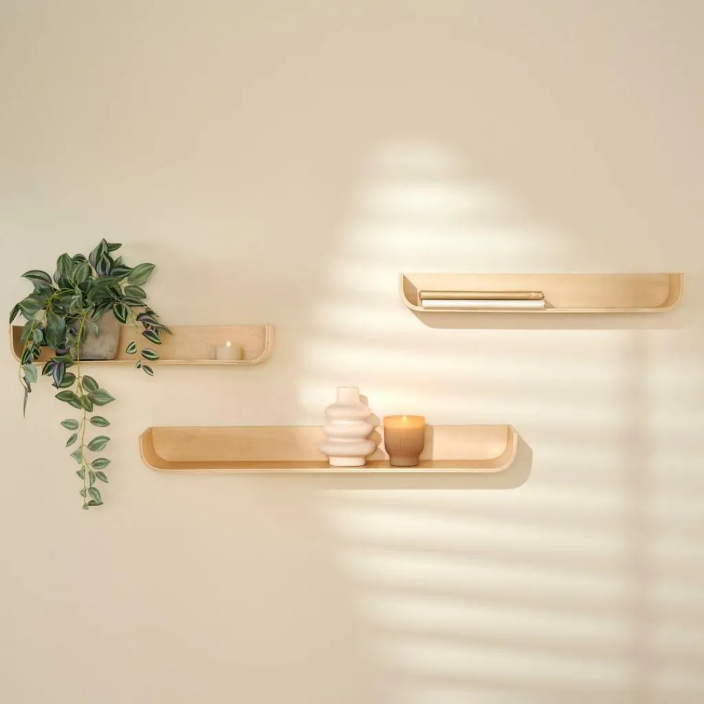 CASA NOMA Étagère à Suspendre S/3 Naturel* Étagères Murales