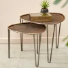 CASA OVO Tables D'appoint Set De 2 38X38X35CM/46.5X46.5X41CM Argent, Cuivre* Tables D'Appoint