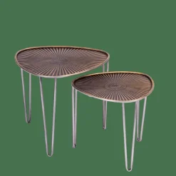 CASA OVO Tables D'appoint Set De 2 38X38X35CM/46.5X46.5X41CM Argent, Cuivre* Tables D'Appoint