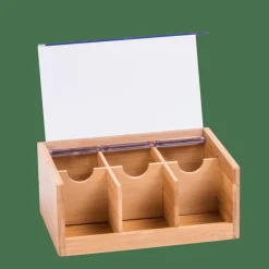 CASA PANDA Boîte à Thé 6 Compartiments Transparent, Naturel* Accessoires Thé