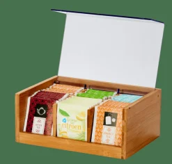 CASA PANDA Boîte à Thé 6 Compartiments Transparent, Naturel* Accessoires Thé