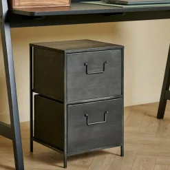 CASA PHARMA Armoire à 2 Tiroirs Noir* Commodes