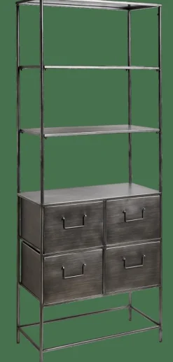 CASA PHARMA Étagère Murale Avec 4 Tiroirs Noir* Étagères Murales