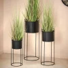 CASA PLUTO Pot De Fleurs Noir* Supports Pour Plantes