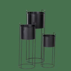 CASA PLUTO Pot De Fleurs Noir* Supports Pour Plantes